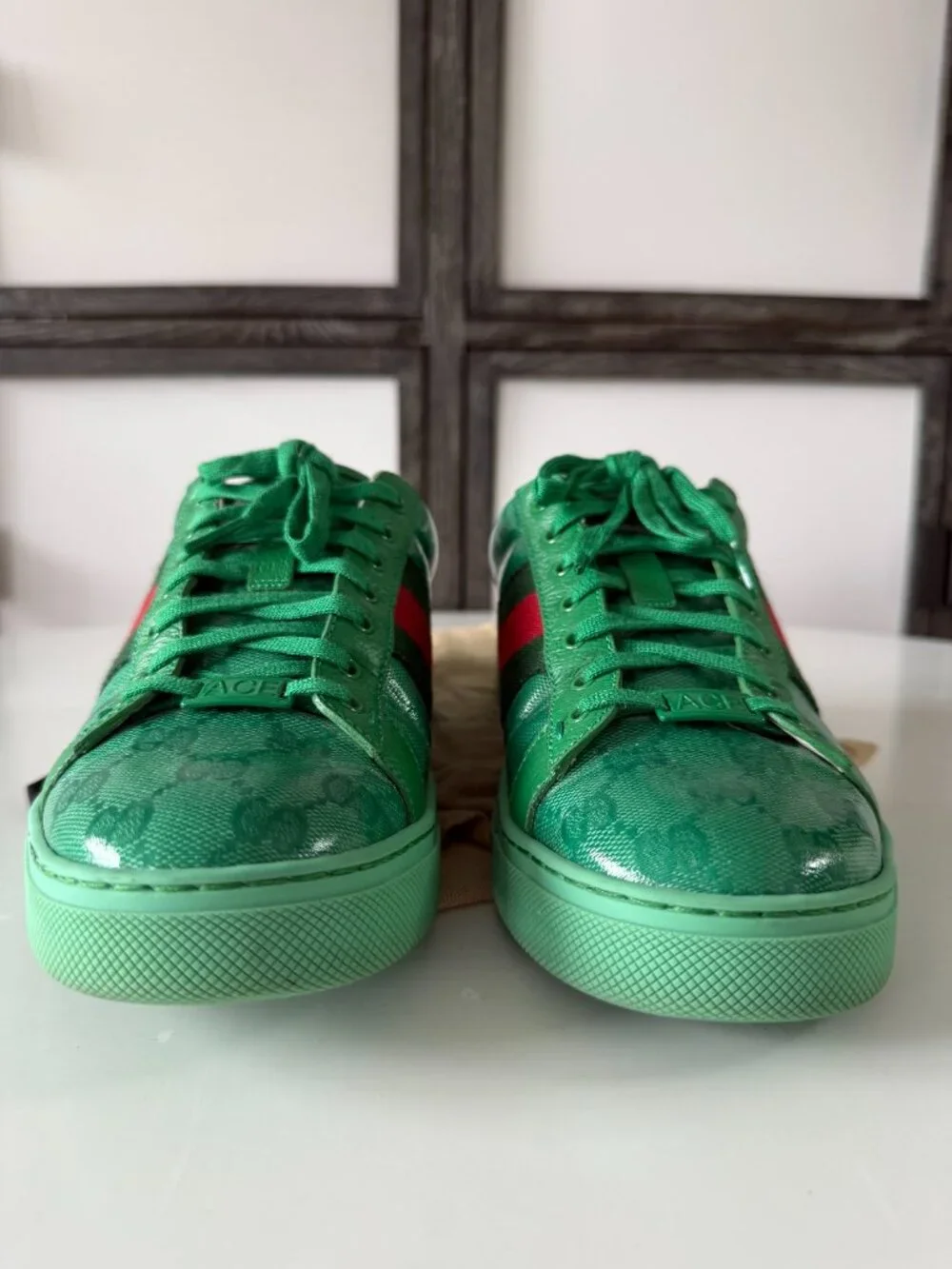 Ace GG Crystal Canvas Sneakers — Green